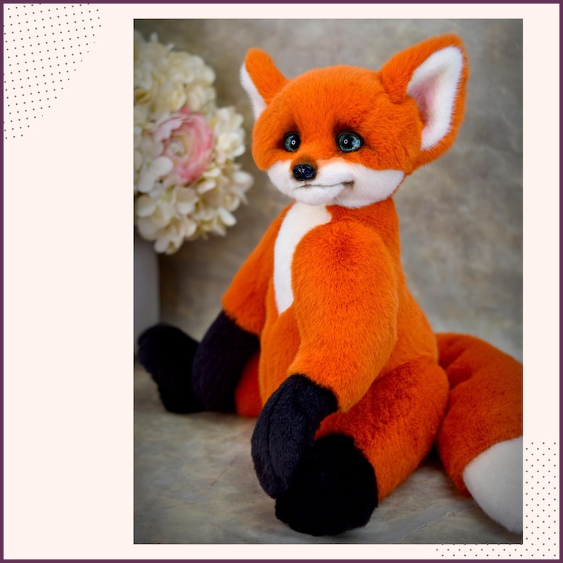 Teddy Fox Sewing Pattern PDF, Plush Toy DIY Template, Soft Stuffed ...