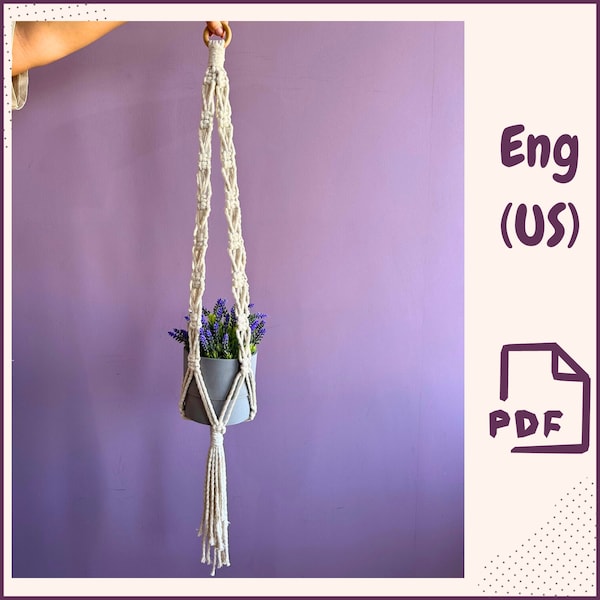 PDF tutorial Macrame plant hanger, Macrame pattern, Instruction macrame for Beginner, Plant Hanger pdf DIY, Crafter Makers Tutorial