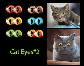Eyes for Printing Realistic Irises Cat Eyes Cat Irises Realistic Eyes Doll Eyes Teddy Bear Bottle Caps Pendants Paper Crafts Digital Collage