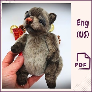Teddy Bear Sewing PDF Pattern • Artist Soft Toy PDF • Christmas DIY Bear Plush • Stuffed Animal Tutorial • Downloadable Holiday Gift Pattern
