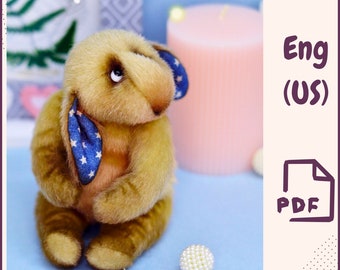 Rabbit Sewing Pattern PDF • Bunny Plush Pattern • Stuffed Animal Toy Template • Bunny Doll Softie • Digital Download for Plush Makers