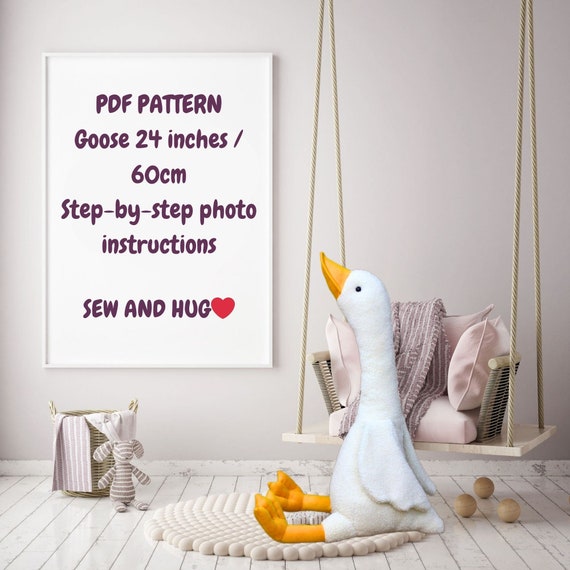 Preview of Pattern plush toy large 24-inch Goose/ Pattern in PDF and can be downloaded instantly / Step-by-step photos with instructions /for beginners by VariousPatterns