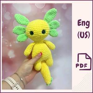 Axolotl Crochet Pattern - Plush Axolotl Amigurumi PDF, Beginner-Friendly Axolotl Pattern, Instant Download DIY Stuffed Toy Tutorial