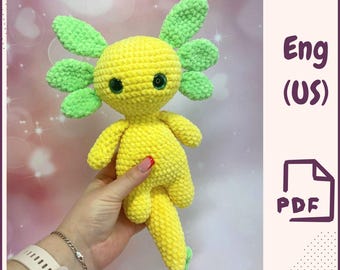 Axolotl Crochet Pattern - Plush Axolotl Amigurumi PDF, Beginner-Friendly Axolotl Pattern, Instant Download DIY Stuffed Toy Tutorial