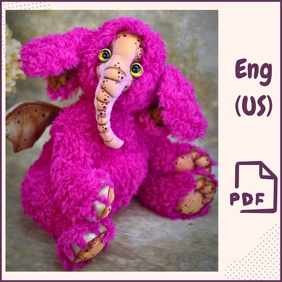 Preview of Mammoth Plush Sewing Pattern PDF • Soft Toy Mammoth DIY Tutorial • Stuffed Animal Pattern • Realistic Mammoth • Download Digital Template by VariousPatterns