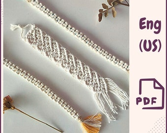 macrame boekenlegger bundel 2 in 1 Pdf TUTORIAL van Macrame Heart bladwijzer Stap voor stap handleiding DIY Handgemaakte Valentijnsdag Decor Boho stijl DIY