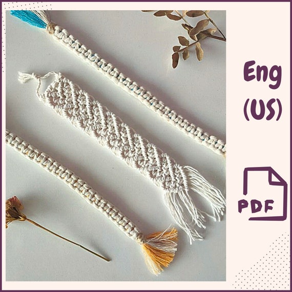 Preview of macrame bookmark bundle 2 in 1 Pdf TUTORIAL of Macrame Heart bookmark Step by step guide DIY Handmade Valentine's Day Decor Boho style DIY by VariousPatterns