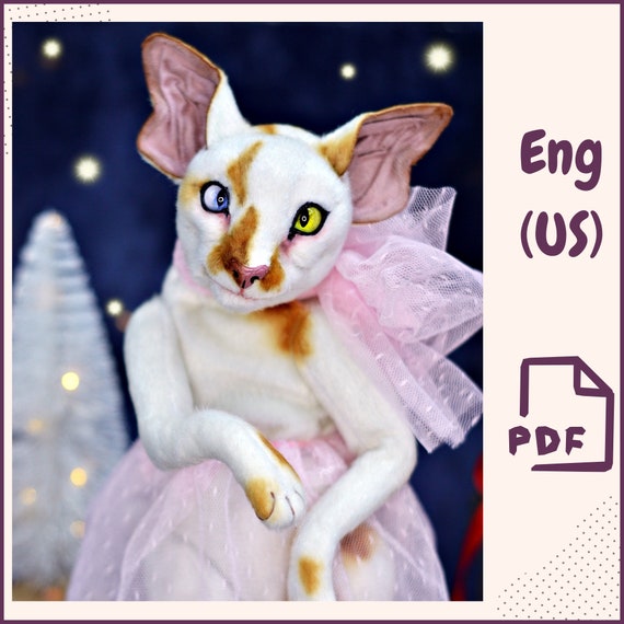 Preview of Teddy Cat Sewing Pattern PDF • 15.7 in Artist Cat with Poseable Body • Kitten Pattern with Material List • Stuffed Animal Digital Download by VariousPatterns