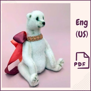 Polar Teddy Bär Schnittmuster – Teddy Bär 21 cm – Realistisches Plüschtier Schnittmuster – PDF Nähanleitung