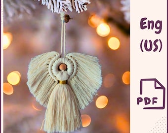 Macrame Angel pdf pattern, Easy Home decor DIY, Macrame Christmas ornament for beginners Christmas decor diy, nursery decor Pdf pattern