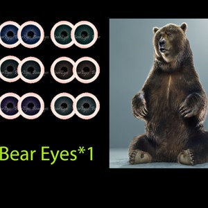 Eyes for Printing Realistic Irises Bear Eyes Cat Irises Realistic Eyes Doll Eyes Teddy Bear Bottle Caps Pendant Paper Crafts Digital Collage
