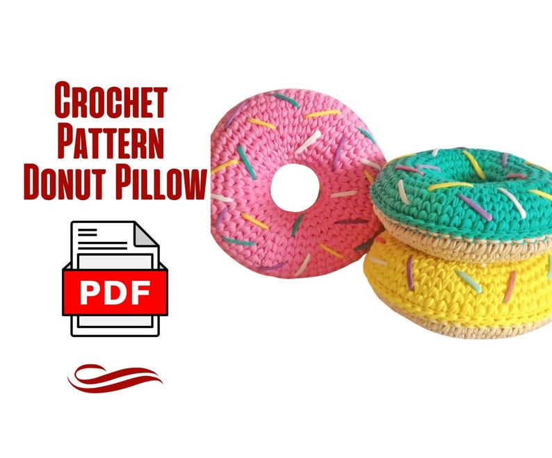 Crochet Pattern Donut Pillow PTFE Pattern DIY Donut Pillow Etsy
