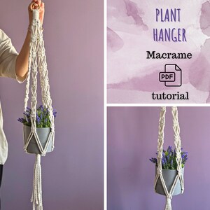 Macrame Plant Hanger Pattern PDF for Beginners - Easy DIY Hanging ...