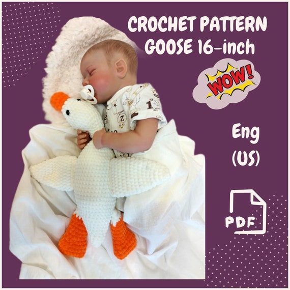 Preview of Goose Sleeping toy. Amigurumi Plush Crochet Pattern. Easy crochet Pattern PDF by VariousPatterns