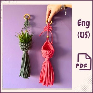 Macrame plant hanger PDF tutorial, Pod Hanging basket, Garden Decor, Macrame pattern, Instruction macrame for Beginner, Plant Holder PDF DIY