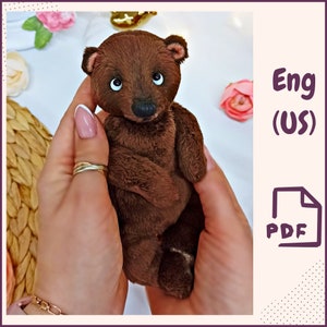 Mini Teddy Bear Sewing Pattern – Pocket Bear Plush Toy PDF, Stuffed Animal Pattern, Jointed Bear DIY, Digital Download Pattern Bear