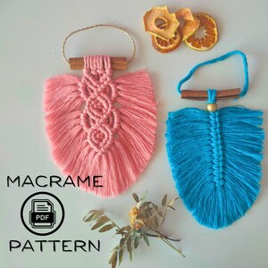 Set 2 Feather Macrame Pattern / Leaf Tutorial / Step by Step DIY ...