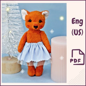 Fox Sewing Pattern PDF • Teddy Fox Stuffed Animal • Soft Toy Fox Template • Fox Plush Doll Sewing Pattern • Digital Download PDF Softie
