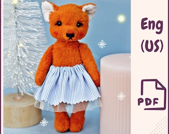 Fox Sewing Pattern PDF • Teddy Fox Stuffed Animal • Soft Toy Fox Template • Fox Plush Doll Sewing Pattern • Digital Download PDF Softie