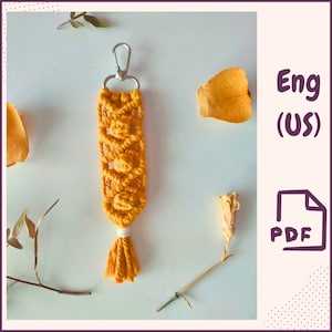 Macrame Keychain Pattern PDF Berry knot Boho Keychain Modern Macrame Accessory Tutorial Instant Download Free Macrame Knot Guide DIY macrame