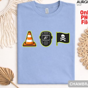 Pittsburgh Hoist The Traffic Cone 3 Icons Png, Funny Icon Trio Meme Png, Cone Welder Pirate Quirky Lover Png Construction Humor Skull Flag image 11