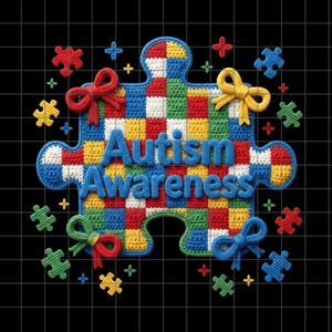 Autism Patchwork PNG, Retro Autism Awareness Design, Be Kind PNG, Autism Mom Gift, Autism Shirt Png, Autism Awareness Puzzle Piece png
