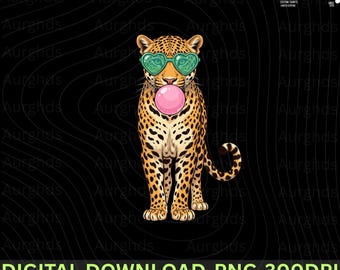Leopard Bubblegum Sunglasses Png Bubblegum Sunglasses Animal Print Cute Png Trendy Aesthetic Leopard Design
