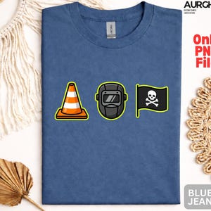 Pittsburgh Hoist The Traffic Cone 3 Icons Png, Funny Icon Trio Meme Png, Cone Welder Pirate Quirky Lover Png Construction Humor Skull Flag image 5