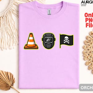 Pittsburgh Hoist The Traffic Cone 3 Icons Png, Funny Icon Trio Meme Png, Cone Welder Pirate Quirky Lover Png Construction Humor Skull Flag image 10