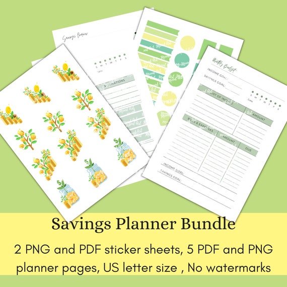 Savings Tracker Printable Planner Pages Savings Planner - Etsy