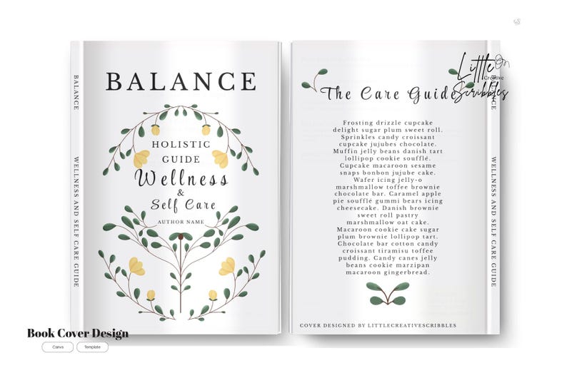 Self Help Book Layout Wellness Workbook Book Cover Canva Template Non-fiction Self-help Book ...