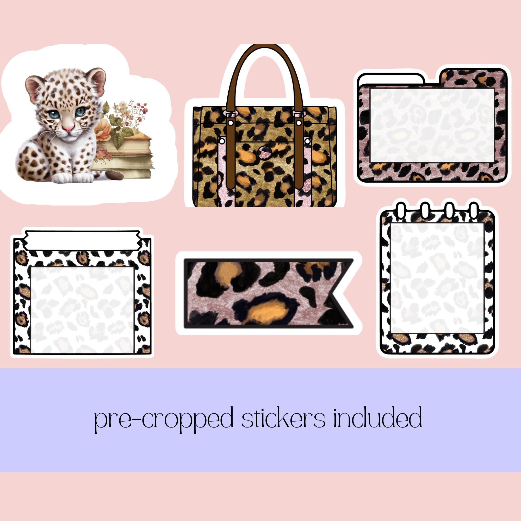 Printable Animal Print Sticker Sheet Set Digital Functional Etsy