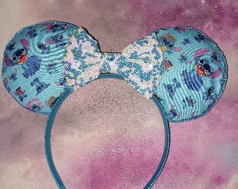Disney inspired Stitch Headband Ears WDW paris