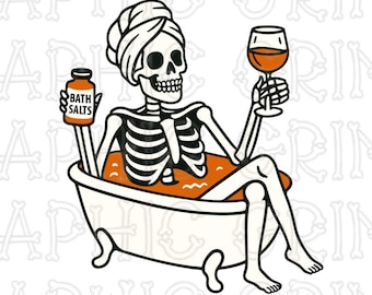 Dead Inside mais le vin aide PNG JPG | Sublimation drôle d'amateur de vin d'Halloween de bain de squelette | L'automne effrayant en téléchargement numérique
