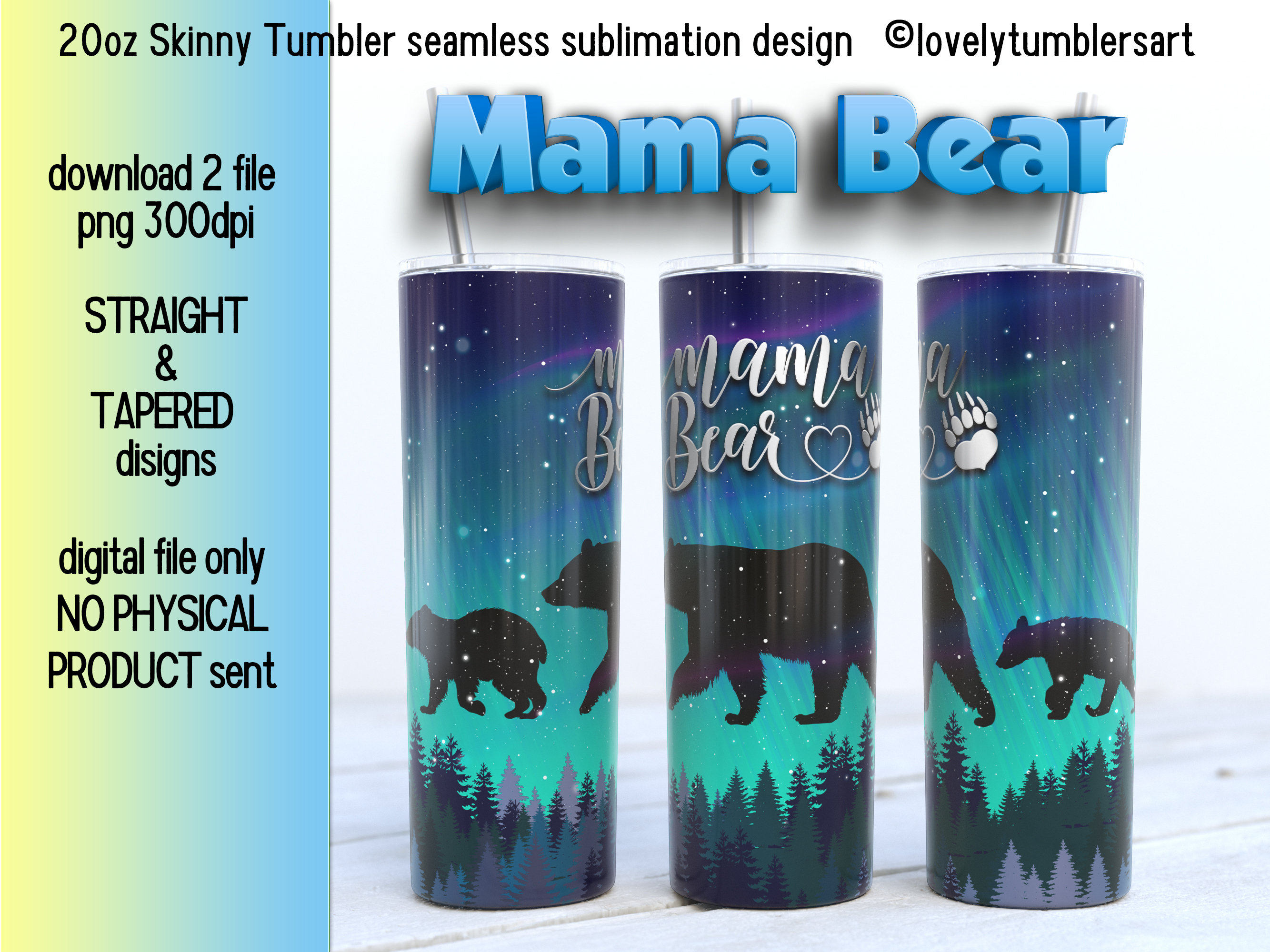 Mama Bear and Babies Glitter Tumbler – L and K Designz