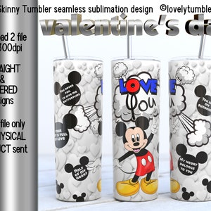 20oz Skinny Tumbler Love You Hearts Sublimation Designs. Cartoon Design png. Skinny Warp Tumbler Design. Png Digital download
