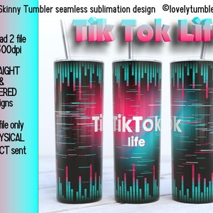 20oz Skinny Tumbler Keep TikTok Life Sublimation Designs. TikTok Life. Skinny Warp Tumbler Design.20oz Tumbler png Digital Download. Tic Toc