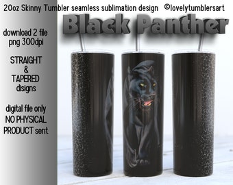 20oz Skinny Tumbler Panther Sublimation Designs. Glitter Panther Pride.  Skinny Warp Design. 20oz png Digital Download. Animal Tumbler