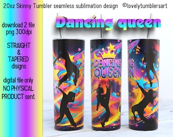 20oz Skinny Tumbler Dancing Girl Sublimation Designs. Hip-hop.  Skinny Warp Tumbler Design. Dance with your heart png Digital. Dancing Queen