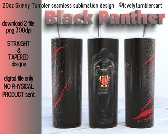 20oz Skinny Tumbler Panther Sublimation Designs. Glitter Panther Pride.  Skinny Warp Design. 20oz png Digital Download. Animal Tumbler