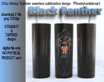 20oz Skinny Tumbler Panther Sublimation Designs. Glitter Panther Pride.  Skinny Warp Design. 20oz png Digital Download. Animal Tumbler
