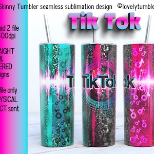 20oz Skinny Tumbler TikTok Princess  Sublimation Designs. Tik Tok Girl. Skinny Warp Tumbler Design. 20oz Tumbler Digital Download. Tic Toc