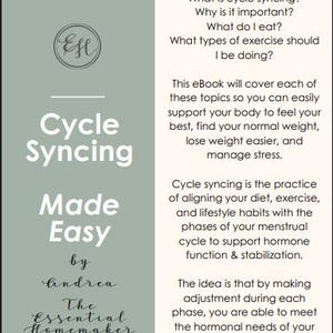 Menstrual Cycle Syncing eBook for Wellness & Hormonal Health