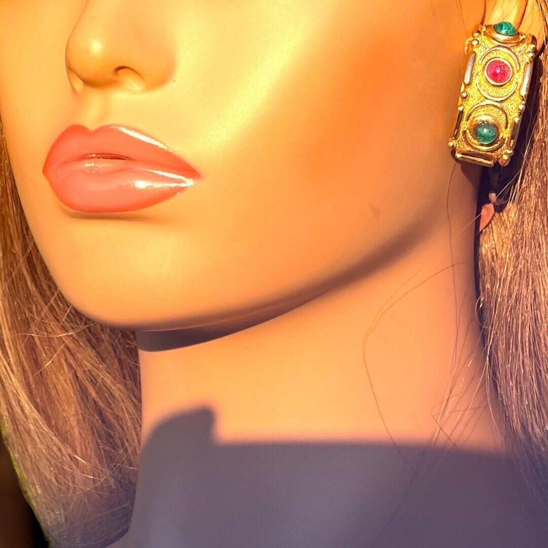 Vintage Christian Dior Gripiox and Gold Plated Earrings Etsy