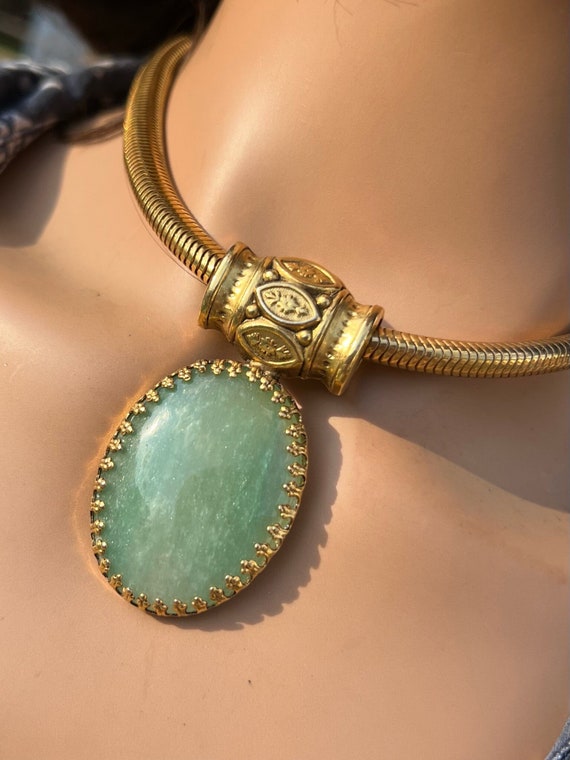 Rare collier vintage avec véritable aventurine sig