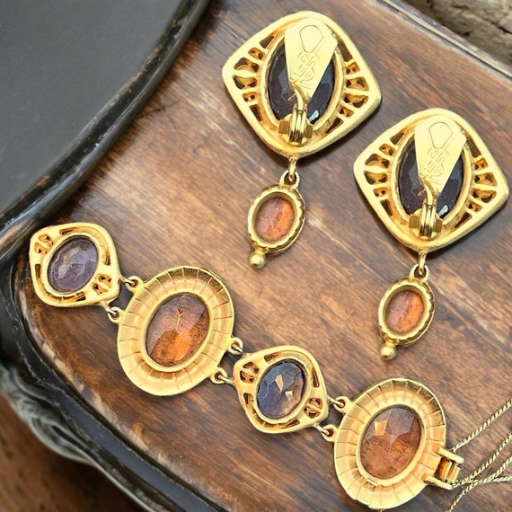 Ensemble vintage boucles d’oreilles et collier en… - image 5