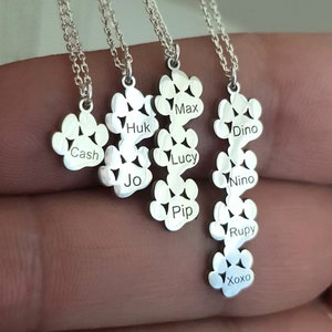 Tiny Paw Print Necklace, Silver Dog Paw Necklace, Pet Paw Necklace, Paw Pendant, Pet Lover Gift image 4