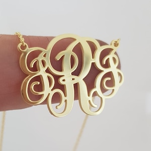 Monogram Name Necklace-Siterling Silver Monogram Necklace,Mother Days Gift-Personalized Gift-Dainty Monogram Pendant