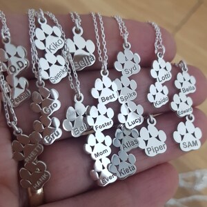 Tiny Paw Print Necklace, Silver Dog Paw Necklace, Pet Paw Necklace, Paw Pendant, Pet Lover Gift image 2