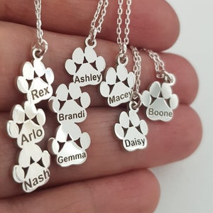 Tiny Paw Print Necklace, Silver Dog Paw Necklace, Pet Paw Necklace, Paw Pendant, Pet Lover Gift image 5